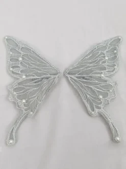 ROCOCO Style Lolita Accessories Light Sky Blue Pearls Headwear Butterfly Pattern Miscellaneous