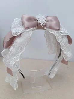 ROCOCO Style Lolita Accessories Cameo Pink Lace Bows Headwear Miscellaneous