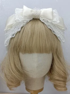 ROCOCO Style Lolita Accessories Cameo Pink Lace Bows Headwear Miscellaneous