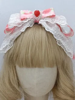ROCOCO Style Lolita Accessories Cameo Pink Lace Bows Headwear Miscellaneous