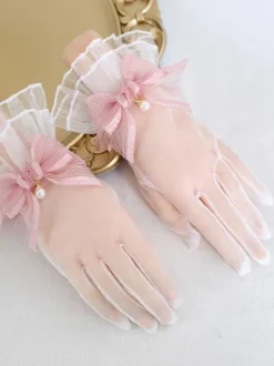 ROCOCO Style Lolita Accessories Deep Blue Bows Pearls Polyester Fiber Accessory Miscellaneous