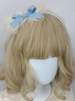 ROCOCO Style Lolita Accessories Ecru White Feathers Bows Headwear Miscellaneous