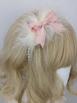 ROCOCO Style Lolita Accessories Ecru White Feathers Bows Headwear Miscellaneous