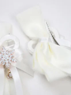 ROCOCO Style Lolita Accessories White Pom Poms Bows Headwear Miscellaneous