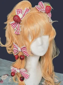 ROCOCO Style Lolita Accessories Infanta Burgundy Bows Pearls Polyester Accessory Bow Miscellaneous