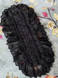 ROCOCO Style Lolita Accessories Infanta Black Ruffles Polyester Headwear Miscellaneous
