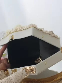 ROCOCO Style Lolita Bag Coffee Brown Polyester Flowers Bows Polyester Fiber Handbag Lolita Accessories
