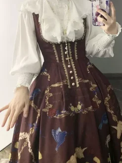 ROCOCO Style Lolita Blouses Ruffles Long Sleeves Blouse Lolita Top White Lolita Shirt