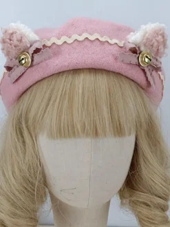 ROCOCO Style Lolita Hat Bows Ruffles Accessory Polyester Mahogany Lolita Accessories
