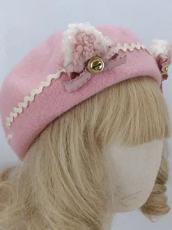 ROCOCO Style Lolita Hat Bows Ruffles Accessory Polyester Mahogany Lolita Accessories