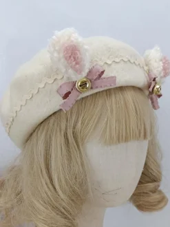 ROCOCO Style Lolita Hat Bows Ruffles Accessory Polyester Mahogany Lolita Accessories
