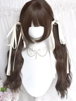 ROCOCO Style Lolita Wigs Long Heat-resistant Fiber Light Brown Lolita Accessories