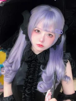 ROCOCO Style Lolita Wigs Purple Long Heat-resistant Fiber Lolita Accessories