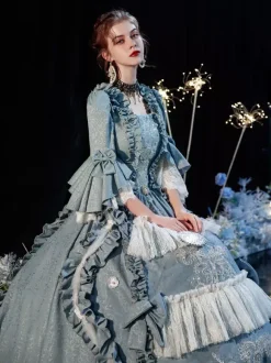 Rococo Victorian Retro Costume Dress Layered Ruffles Cosplay Costume Carnival