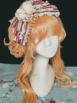 ROCOCO Style Lolita Accessories Infanta Burgundy Lace Bow Bowknot Polyester Miscellaneous