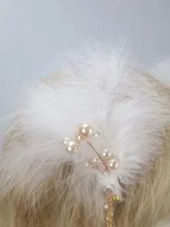 ROCOCO Style Lolita Accessories White Feathers Chains Pearls Headwear Miscellaneous