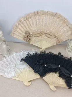 ROCOCO Style Lolita Accessories Champagne Lace Flowers Pearls Accessory Miscellaneous