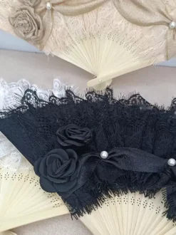 ROCOCO Style Lolita Accessories Champagne Lace Flowers Pearls Accessory Miscellaneous