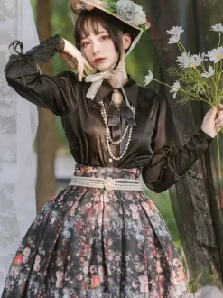 ROCOCO Style Lolita Blouses Lolita Top Ruffles Bows Long Sleeves Blouse White Lolita Shirt