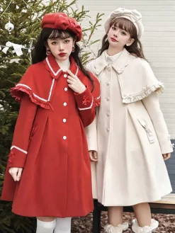 ROCOCO Style Lolita Coats Light Brown Coat Bows Overcoat Polyester Fall Lolita Outwears