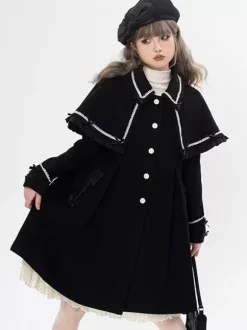 ROCOCO Style Lolita Coats Light Brown Coat Bows Overcoat Polyester Fall Lolita Outwears
