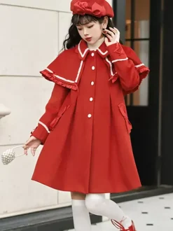 ROCOCO Style Lolita Coats Light Brown Coat Bows Overcoat Polyester Fall Lolita Outwears
