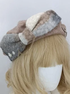 ROCOCO Style Lolita Hat Bows Accessory Polyester Deep Brown Lolita Accessories