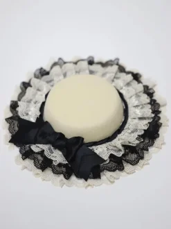 ROCOCO Style Lolita Hat Bows Ruffles Accessory Lace Ecru White Lolita Accessories