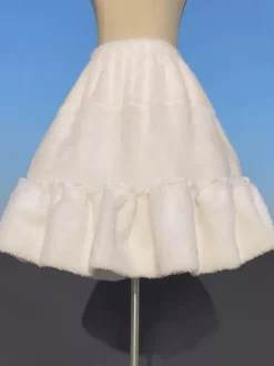 ROCOCO Style Lolita Petticoats Polyester Ruffles White Lolita Skirt
