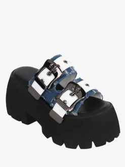 ROCOCO Style Lolita Sandals Round Toe PU Leather Light Sky Blue Lolita Summer Shoes