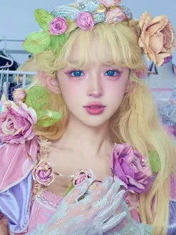 ROCOCO Style Lolita Wig Long Heat-resistant Fiber Light Gold Lolita Accessories