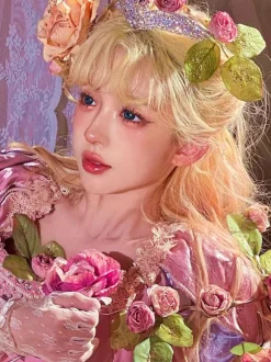 ROCOCO Style Lolita Wig Long Heat-resistant Fiber Light Gold Lolita Accessories