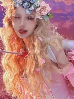 ROCOCO Style Lolita Wig Long Heat-resistant Fiber Light Gold Lolita Accessories