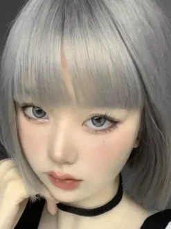 ROCOCO Style Lolita Wig Short Heat-resistant Fiber Gray Lolita Accessories