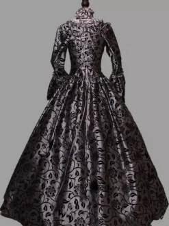 Rococo Victorian Dress Lace With Choker Long Length Princess Women's Plus Size Masquerade Party & Evening Carnival of Venice Adults' Dress