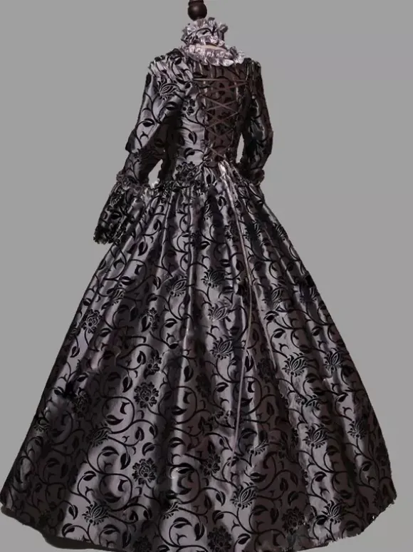 Rococo Victorian Dress Lace With Choker Long Length Princess Women's Plus Size Masquerade Party & Evening Carnival of Venice Adults' Dress