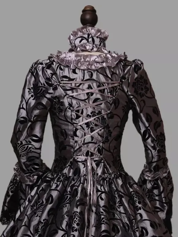 Rococo Victorian Dress Lace With Choker Long Length Princess Women's Plus Size Masquerade Party & Evening Carnival of Venice Adults' Dress