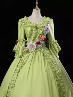 Rococo Women's Dress Vintage Clothing Long Sleeve Ruffles Ball Gown
