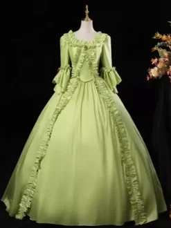 Rococo Women's Dress Vintage Clothing Long Sleeve Ruffles Ball Gown