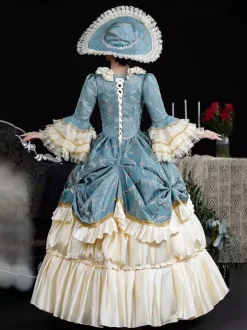 Rococo Women's Dress Vintage Women's Clothing Polyester Jacquard