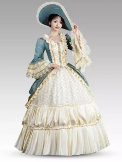 Rococo Women's Dress Vintage Women's Clothing Polyester Jacquard