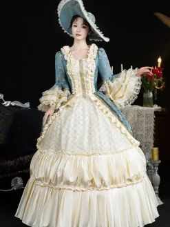 Rococo Women's Dress Vintage Women's Clothing Polyester Jacquard
