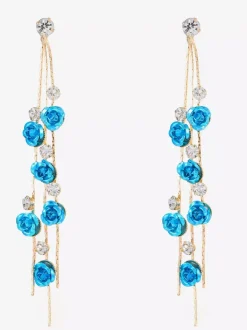 Rose Floral Drop Earrings For Women 2026