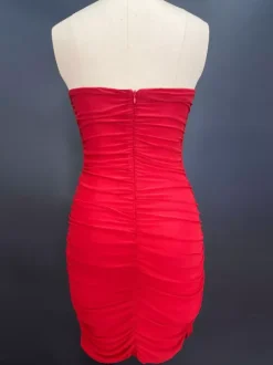 Rosette Cut Out Ruched Bodycon Mini Party Dress For Women 2026