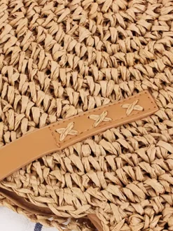 Round Shoulder Bag Paper Rope Woven Beach Bag For Women 2026