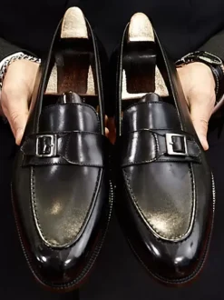 Round Toe Mens Loafer Prom Homecoming Wedding Shoes