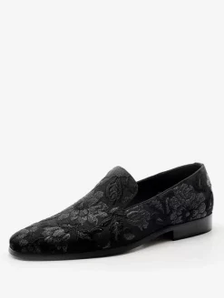 Round Toe Polyester Slip On Loafer Shoes For Men Prom Homecoming Wedding Shoes