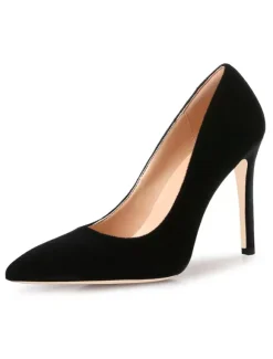 Royal Blue High Heels Velvet Pointed Toe Stiletto Heel Slip On Pumps Women Shoes