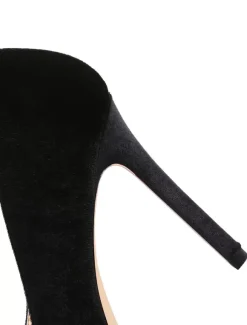 Royal Blue High Heels Velvet Pointed Toe Stiletto Heel Slip On Pumps Women Shoes