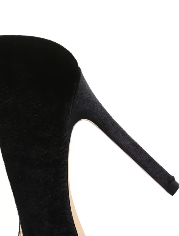 Royal Blue High Heels Velvet Pointed Toe Stiletto Heel Slip On Pumps Women Shoes